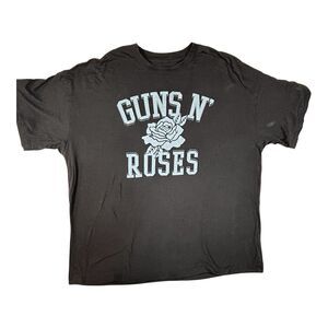 Guns N Roses American Eagle Band Tee Gray With Blue Graphic